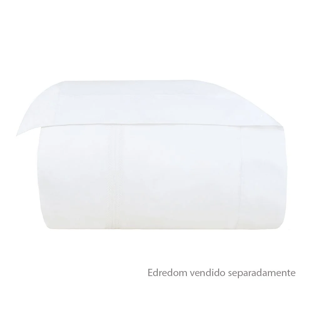 Capa p/ Duvet Queen Buddemeyer Luxus Altesse, 500 fios 100% Algodão, fio Penteado Branco c/ renda branca .