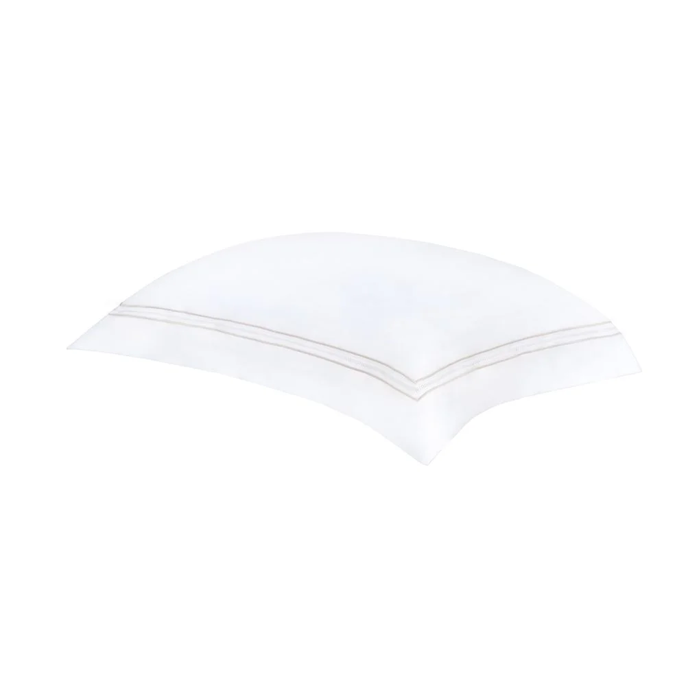 Fronha 50x70cm 800 Fios Egípcio Buddemeyer Luxus Trento 100% Algodão Penteado Branco c/ bordado Verde
