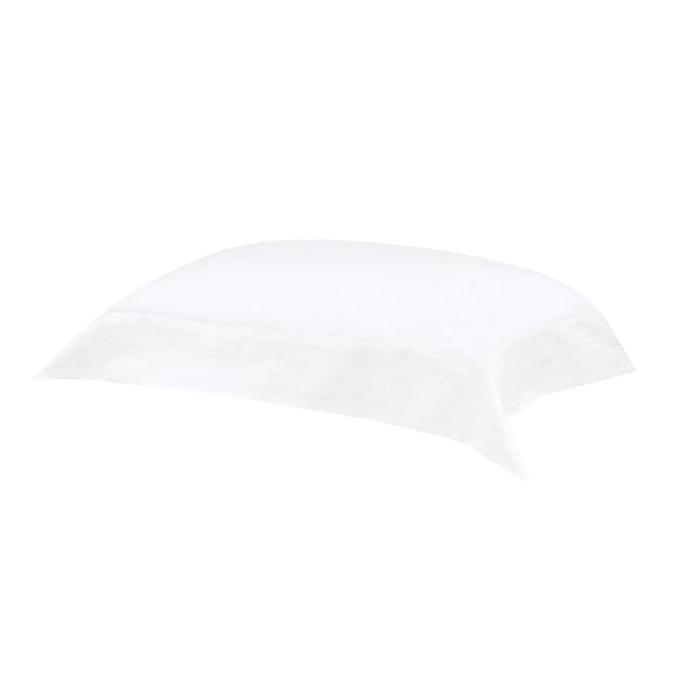 Fronha Buddemeyer Luxus Altesse, 500 fios 100% Algodão, fio Penteado Branco c/renda Branca 50x90cm com abas.