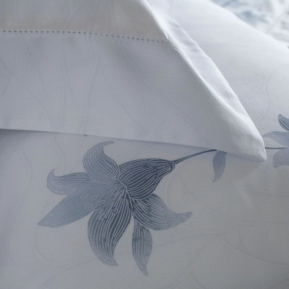 Jogo de Cama Cetim 300 Fios Buddemeyer Silver Bloom 100% Algodão Penteado Estampado 4 peças