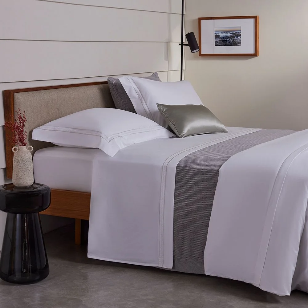 Jogo de Cama Queen 800 Fios Egípcio Buddemeyer Luxus Trento 100% Algodão Penteado c/ bordado 4 peças