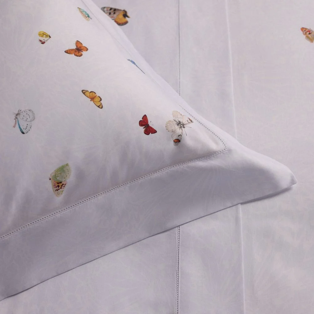 Jogo de Cama S. King Buddemeyer Luxus Farfalla, 400 fios 100% Algodão, Estampado, 4 peças.
