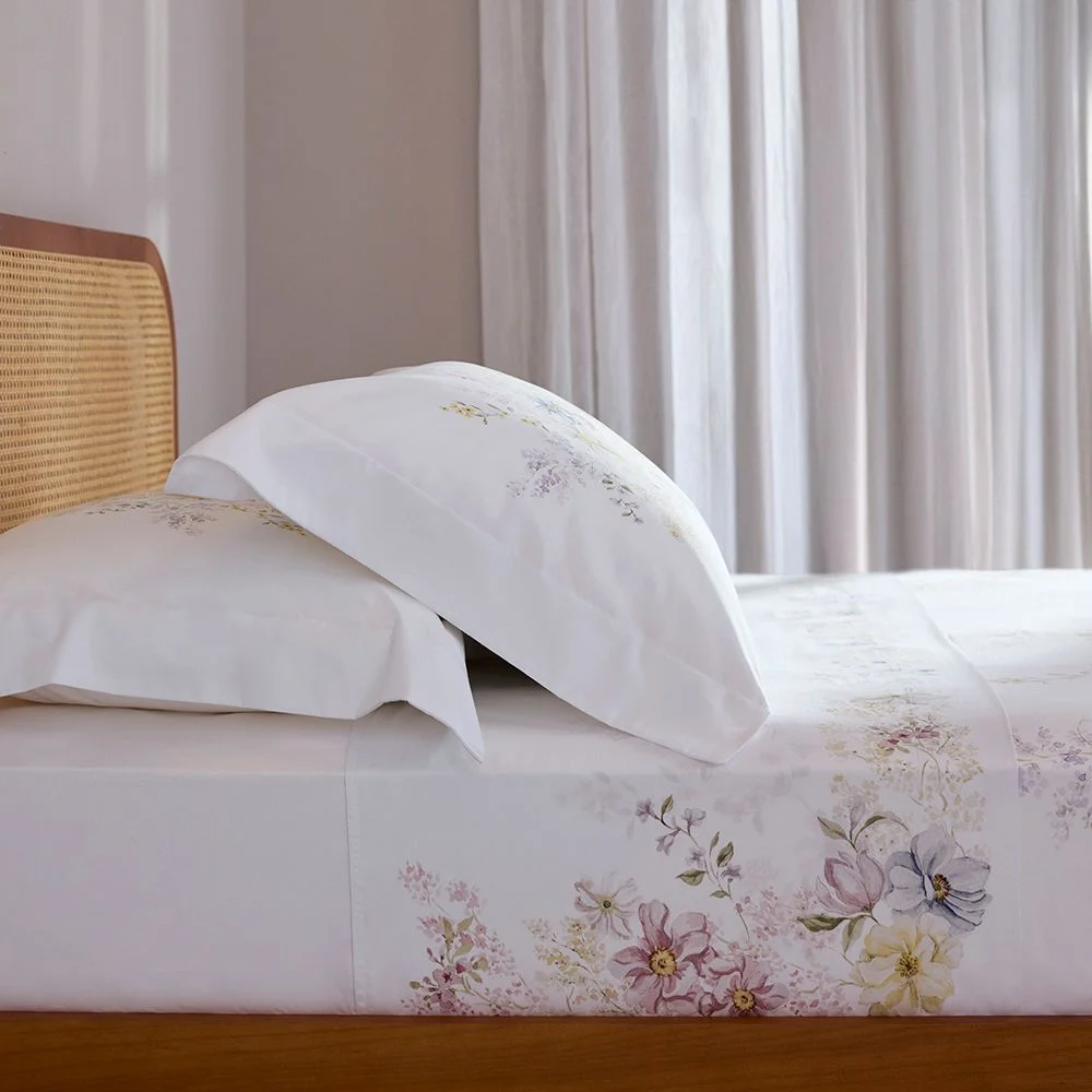 Jogo de Cama Super King 400 Fios Buddemeyer Luxus Catalina 100% Algodão Penteado Estampado 4 peças