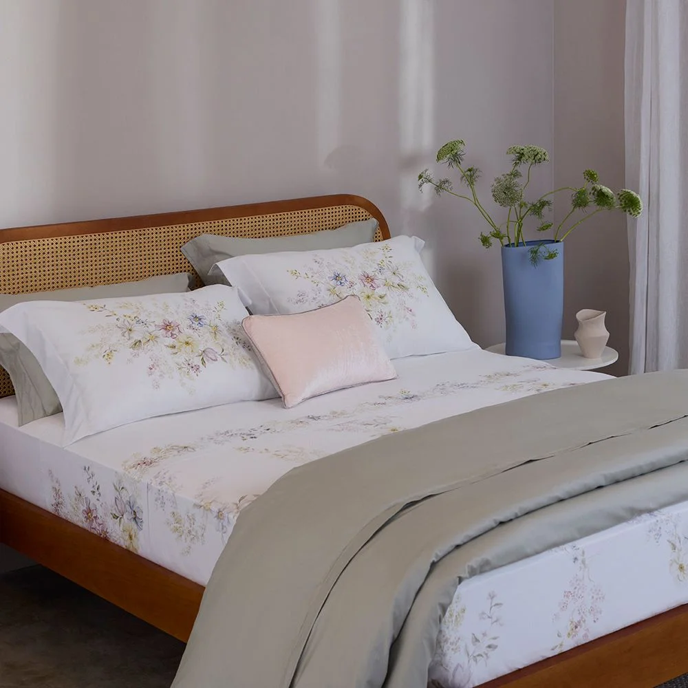 Jogo de Cama Super King 400 Fios Buddemeyer Luxus Catalina 100% Algodão Penteado Estampado 4 peças