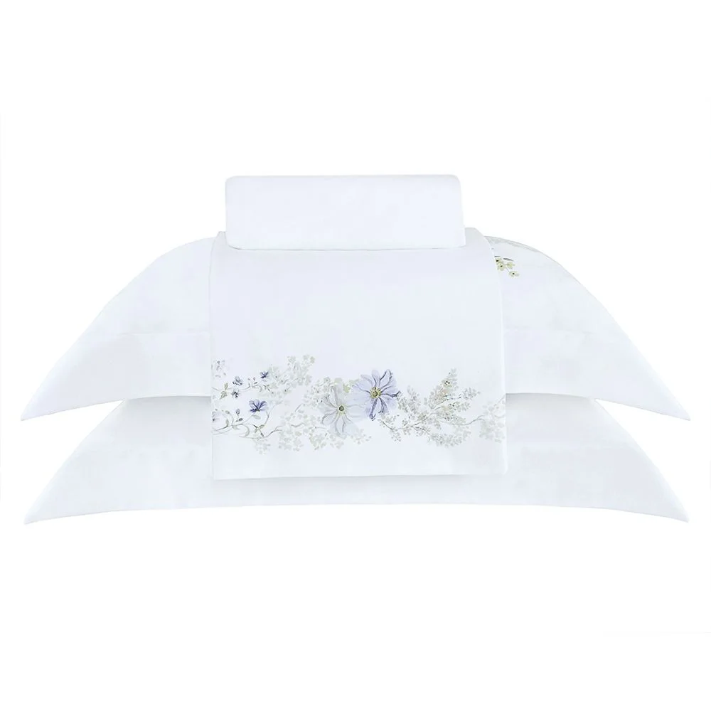Jogo de Cama Super King 400 Fios Buddemeyer Luxus Catalina 100% Algodão Penteado Estampado 4 peças