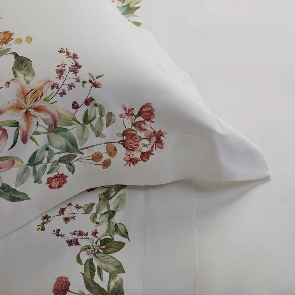 Jogo de Cama Super King 400 Fios Buddemeyer Luxus Fiorella 100% Algodão Penteado Estampado 4 peças