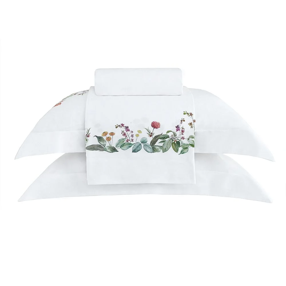 Jogo de Cama Super King 400 Fios Buddemeyer Luxus Fiorella 100% Algodão Penteado Estampado 4 peças