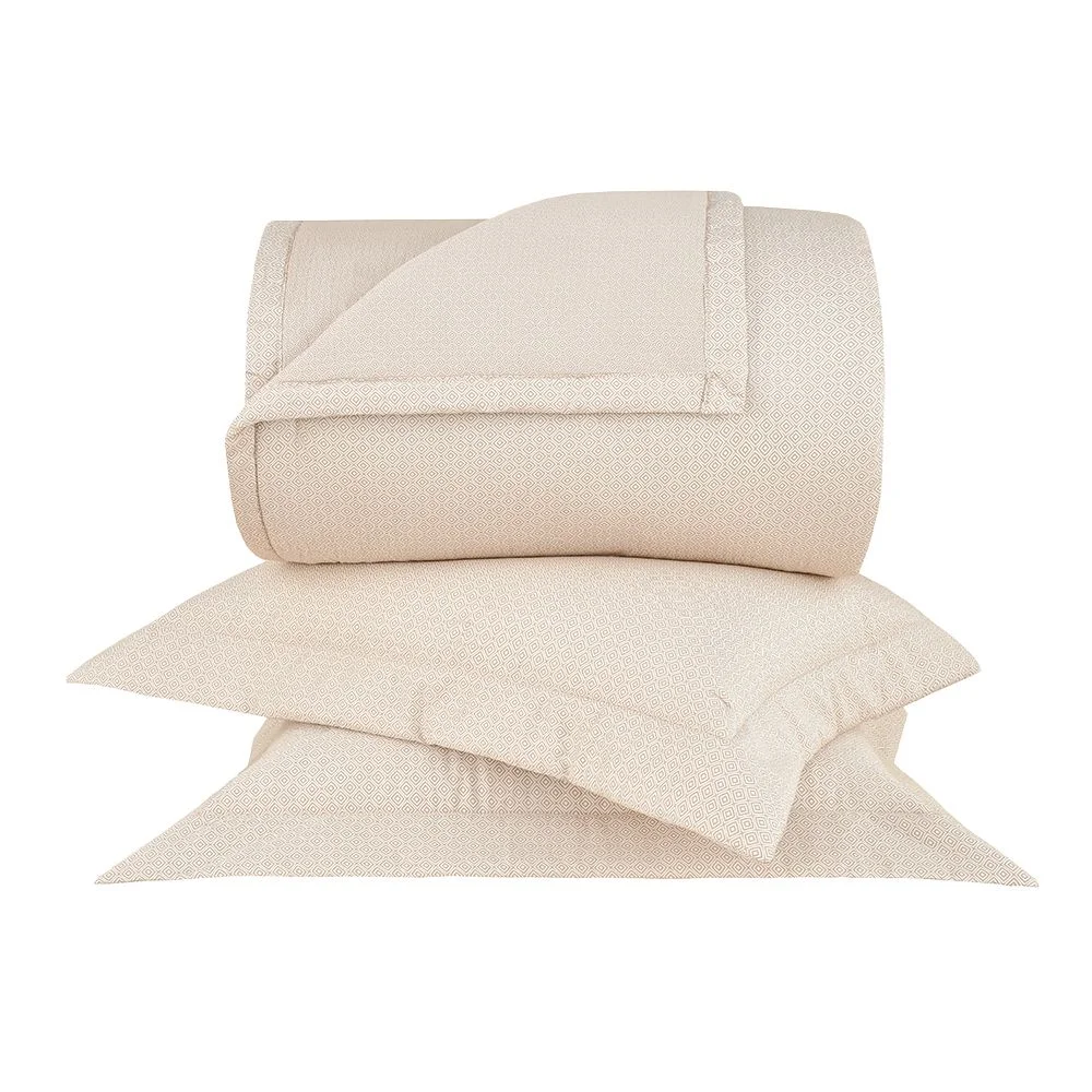Kit Colcha Cetim 270 Fios Buddemeyer Vision Kyoto 100% Algodão Penteado