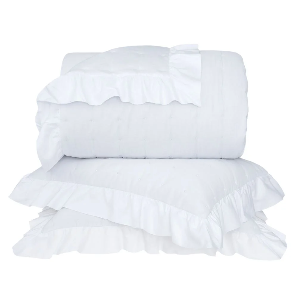 Kit Colcha Extra King 270 Fios Buddemeyer Luxus Petit Pois Pois 100% Algodão Penteado 3 peças