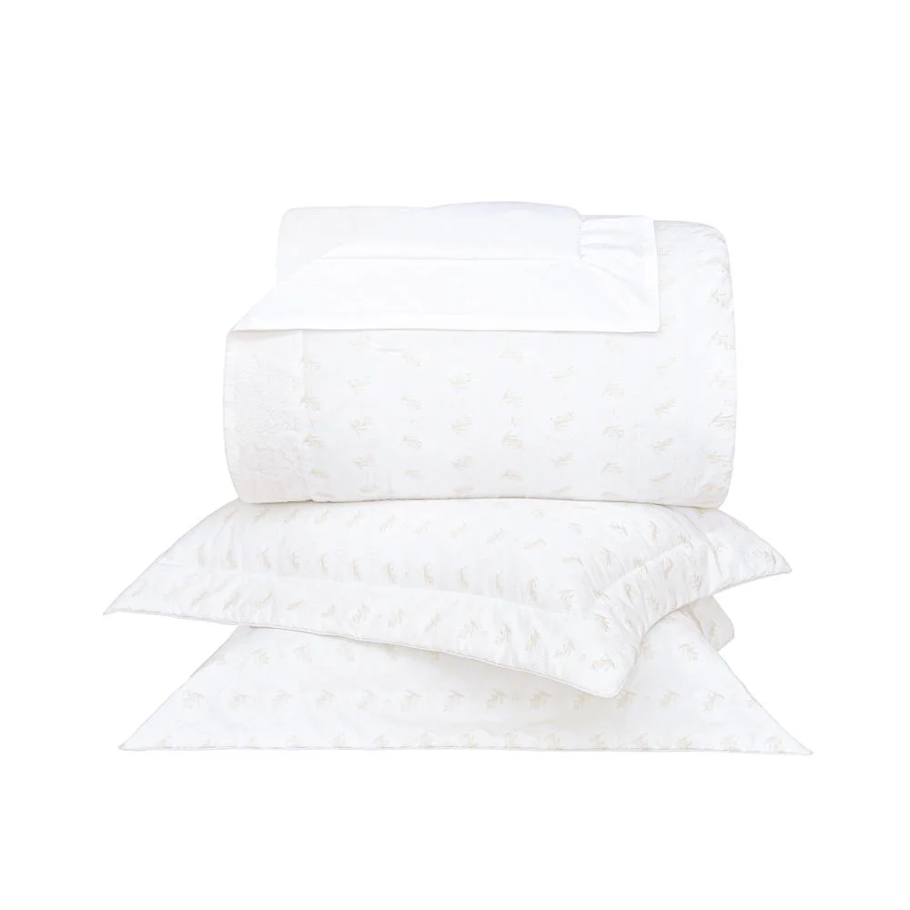 Kit Colcha Super King Buddemeyer Luxus Cammeo 100% Algodão, Branca , 3 peças.