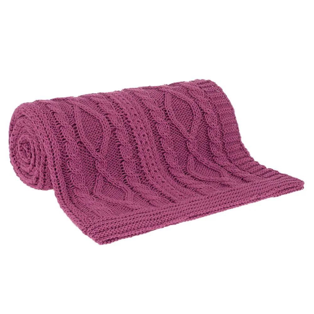 Manta Tricot Lou 125x150 cor Rosa Rouge