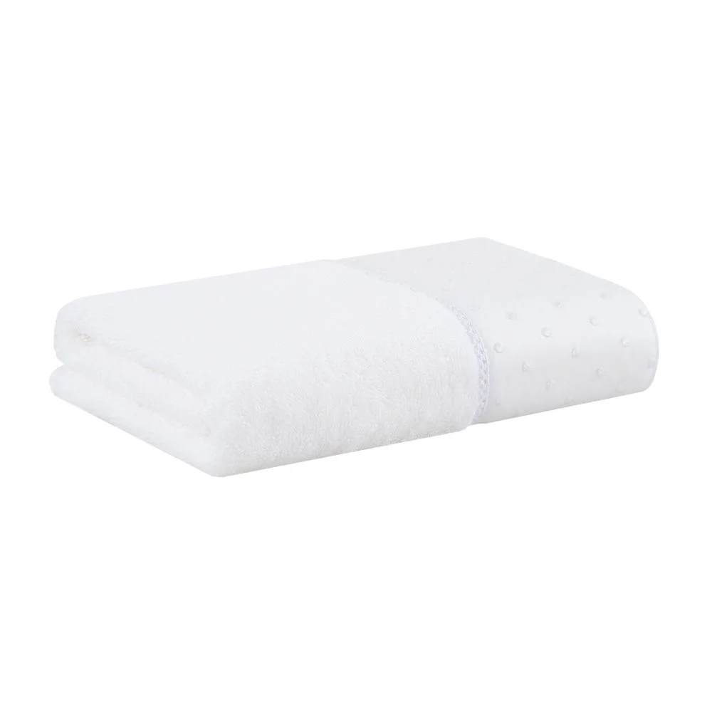 Toalha Rosto Buddemeyer Luxus Dots c/ bordado Branco