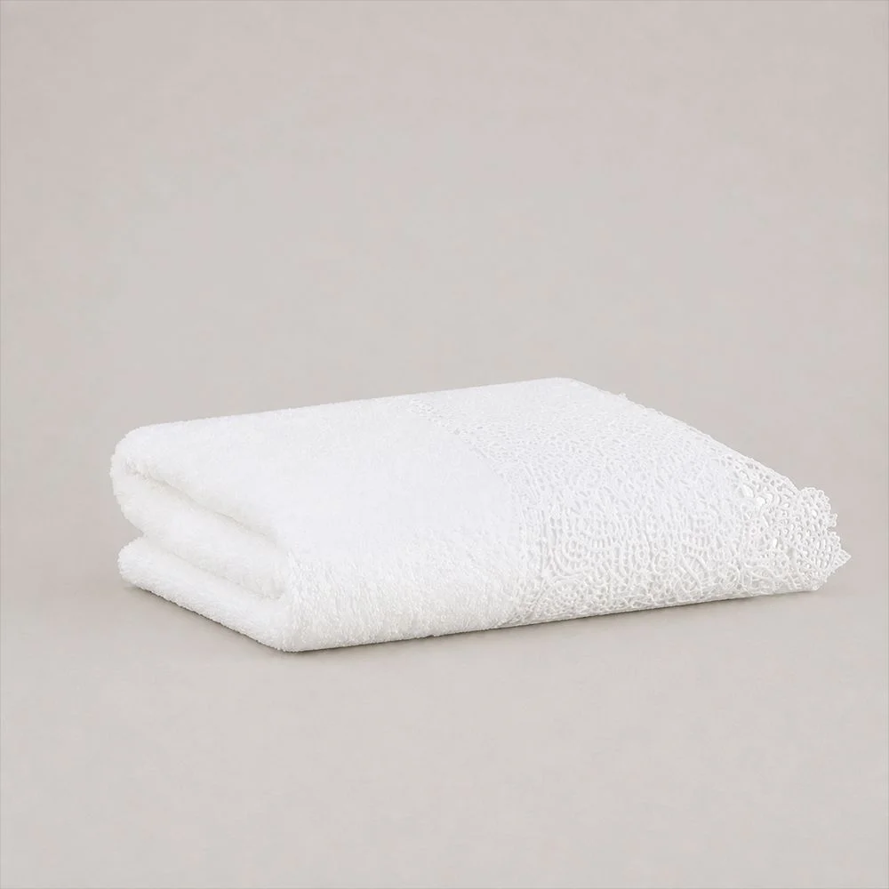 Toalha Rosto Buddemeyer Luxus Norah Branco com renda Branco